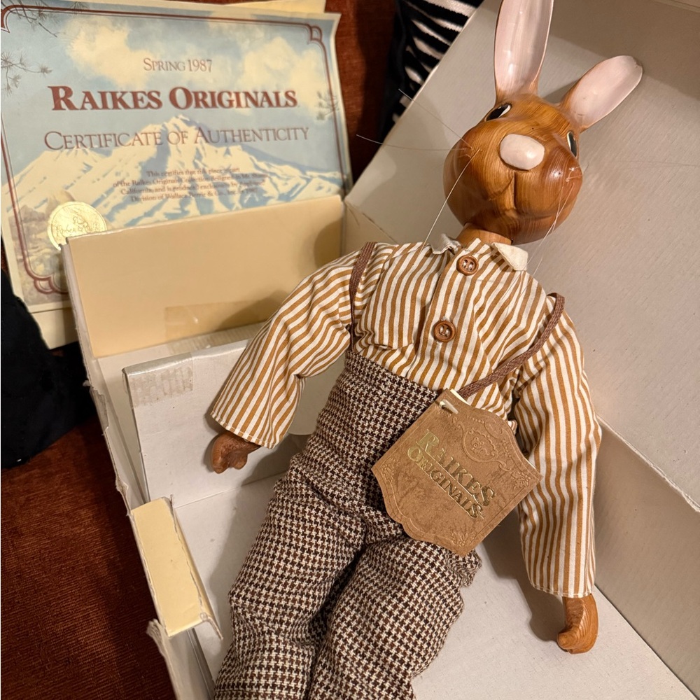 Raikes Originals Bunny Doll with Striped Shirt and Plaid Pants